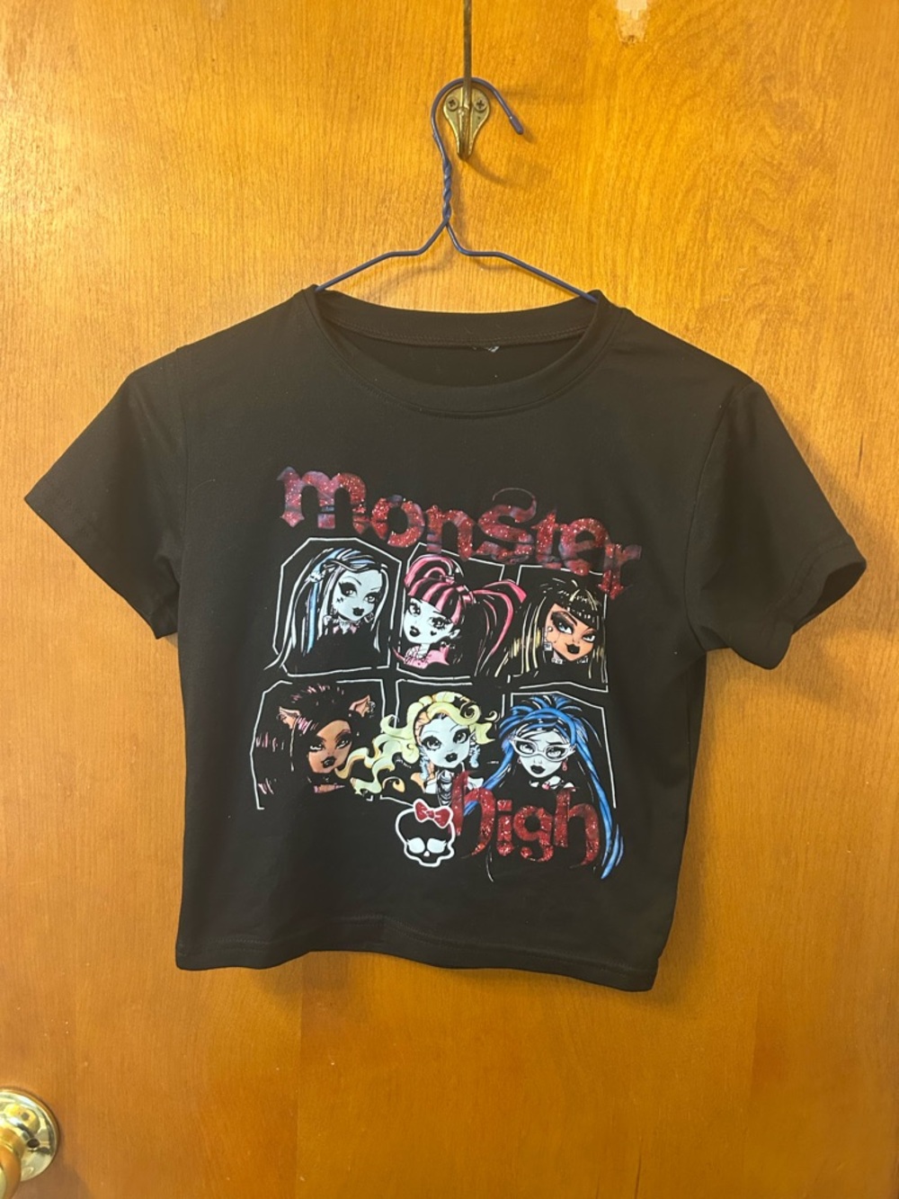 Monster High Women’s Cropped Black Graphic Tee